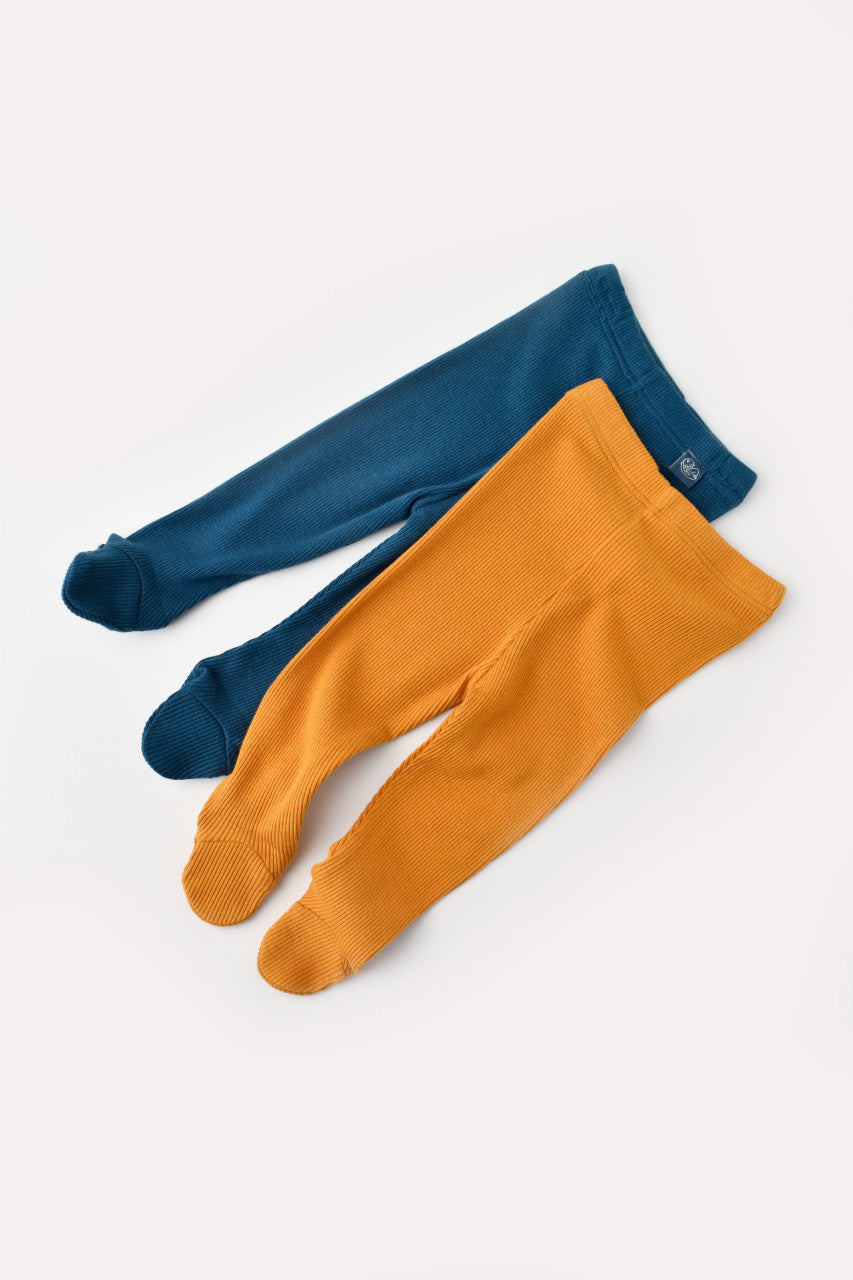 Set 2 pantaloni cu botosei bebe unisex Girafa, BabyCosy, 100% bumbac organic